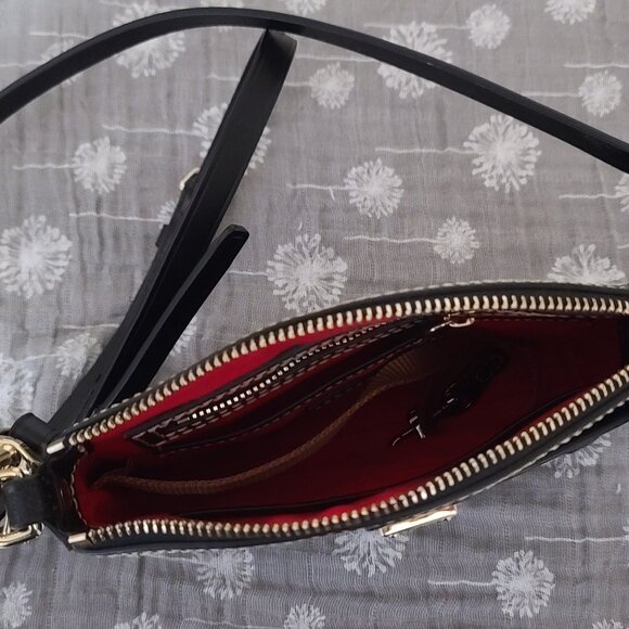 Dooney & Bourke Black Domed Ostrich Embossed Leather Crossbody – Like New - Picture 5 of 7